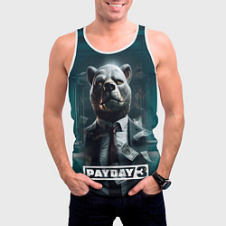 Майка-безрукавка мужская Payday 3 bear, цвет: 3D-белый — фото 2