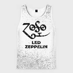 Майка-безрукавка мужская Led Zeppelin с потертостями на светлом фоне, цвет: 3D-белый