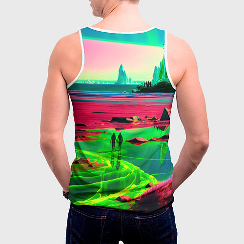 Мужская майка без рукавов Кислотный мир / 3D-Белый – фото 4