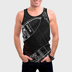 Майка-безрукавка мужская Чертеж ракеты, цвет: 3D-черный — фото 2