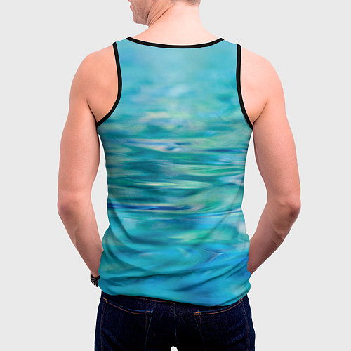 Мужская майка без рукавов Утка Кряква - селезень / 3D-Черный – фото 4