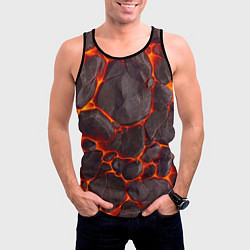 Майка-безрукавка мужская Жерло вулкана, цвет: 3D-черный — фото 2