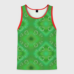 Майка-безрукавка мужская Зеленый орнамент, цвет: 3D-красный