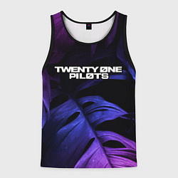 Майка-безрукавка мужская Twenty One Pilots neon monstera, цвет: 3D-черный