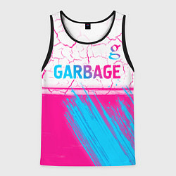 Мужская майка без рукавов Garbage neon gradient style: символ сверху