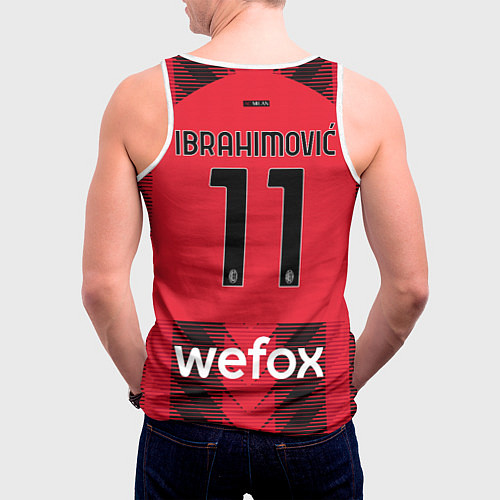 Мужская майка без рукавов Златан Ибрагимович Милан форма 2324 домашняя / 3D-Белый – фото 4