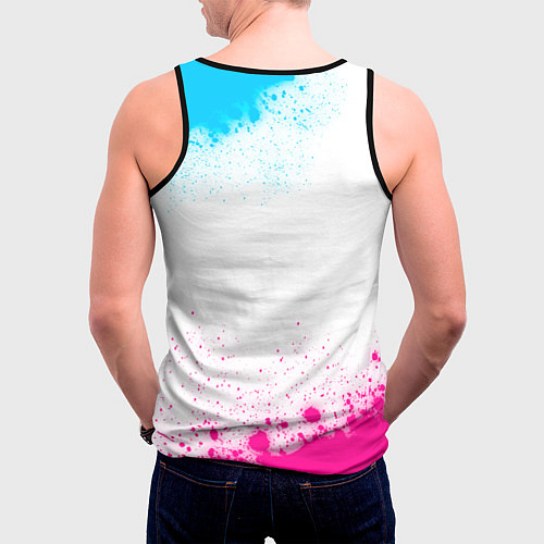 Мужская майка без рукавов Lamborghini neon gradient style / 3D-Черный – фото 4