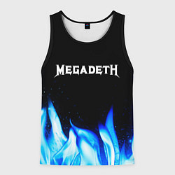 Майка-безрукавка мужская Megadeth blue fire, цвет: 3D-черный