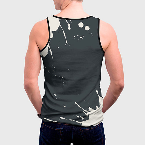 Мужская майка без рукавов Лёха зубастый волк / 3D-Черный – фото 4