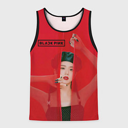 Майка-безрукавка мужская Blackpink red background, цвет: 3D-черный