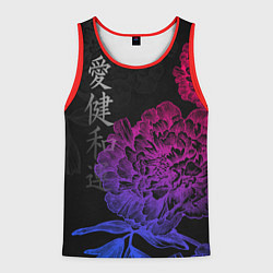 Мужская майка без рукавов Neon flowers - japanese art