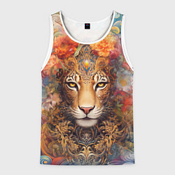 Мужская майка без рукавов Леопард в тропиках