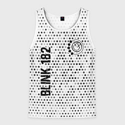 Майка-безрукавка мужская Blink 182 glitch на светлом фоне: надпись, символ, цвет: 3D-белый
