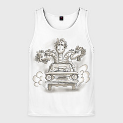 Мужская майка без рукавов Змей Горыныч на Запорожце