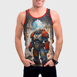 Майка-безрукавка мужская Космодесант - Warhammer 40k, цвет: 3D-красный — фото 2