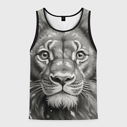 Майка-безрукавка мужская Лев вечерний, цвет: 3D-черный