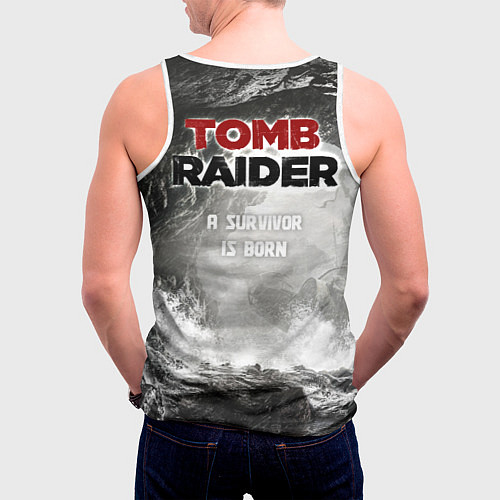 Мужская майка без рукавов Rise of the tomb rider / 3D-Белый – фото 4