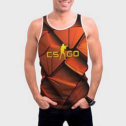 Майка-безрукавка мужская CSGO orange logo, цвет: 3D-белый — фото 2