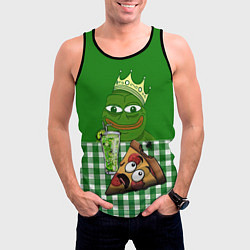 Майка-безрукавка мужская Pepe King with pizza, цвет: 3D-черный — фото 2