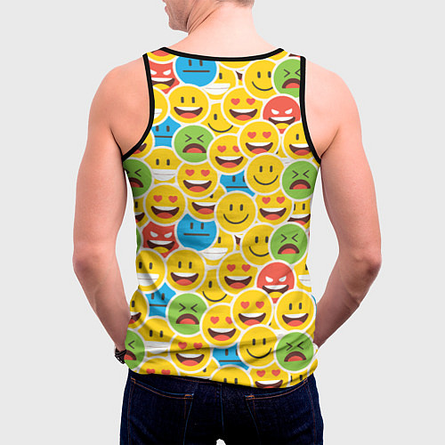 Мужская майка без рукавов Интернет эмоции / 3D-Черный – фото 4