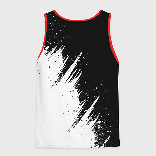 Мужская майка без рукавов Ауди - белые потертости / 3D-Красный – фото 2