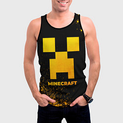 Майка-безрукавка мужская Minecraft - gold gradient, цвет: 3D-черный — фото 2