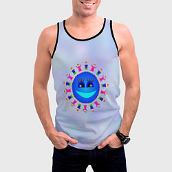 Майка-безрукавка мужская Земля детей, цвет: 3D-черный — фото 2