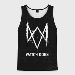 Майка-безрукавка мужская Watch Dogs glitch на темном фоне, цвет: 3D-черный