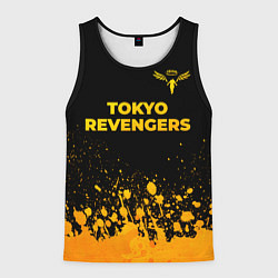 Майка-безрукавка мужская Tokyo Revengers - gold gradient: символ сверху, цвет: 3D-черный