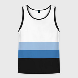 Майка-безрукавка мужская Полосы синий, цвет: 3D-черный