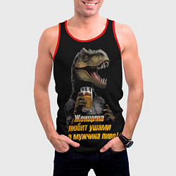 Майка-безрукавка мужская Женщины любят ушами а мужчины пиво, цвет: 3D-красный — фото 2