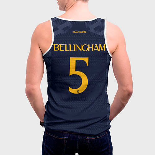Мужская майка без рукавов Беллингем Реал Мадрид форма 2324 гостевая / 3D-Белый – фото 4