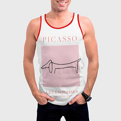Майка-безрукавка мужская Собака - Пабло Пикассо, цвет: 3D-красный — фото 2