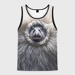 Майка-безрукавка мужская Брутальный бегемот, цвет: 3D-черный