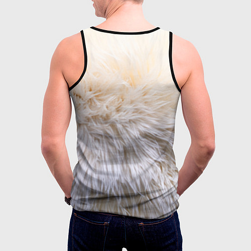 Мужская майка без рукавов Ленивец в меху / 3D-Черный – фото 4