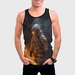 Майка-безрукавка мужская Огонь в космосе, цвет: 3D-черный — фото 2