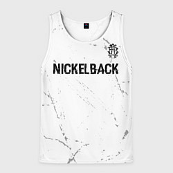 Майка-безрукавка мужская Nickelback glitch на светлом фоне: символ сверху, цвет: 3D-белый