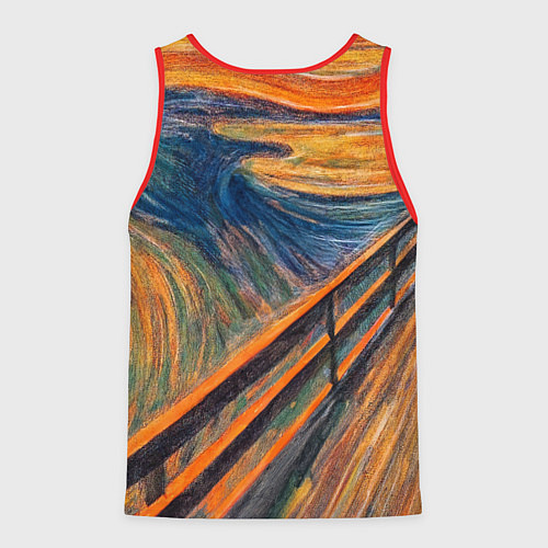 Мужская майка без рукавов Картина Крик - кролик / 3D-Красный – фото 2