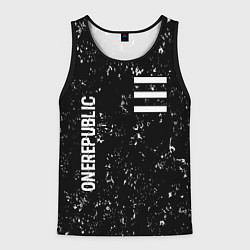 Майка-безрукавка мужская OneRepublic glitch на темном фоне: надпись, символ, цвет: 3D-черный