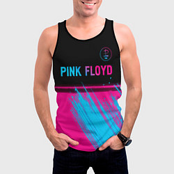 Майка-безрукавка мужская Pink Floyd - neon gradient: символ сверху, цвет: 3D-черный — фото 2