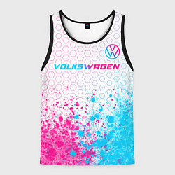 Мужская майка без рукавов Volkswagen neon gradient style: символ сверху