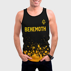 Майка-безрукавка мужская Behemoth - gold gradient: символ сверху, цвет: 3D-черный — фото 2