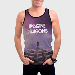 Майка-безрукавка мужская Imagine Dragons обложка альбома Night Visions, цвет: 3D-черный — фото 2