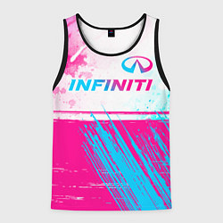 Мужская майка без рукавов Infiniti neon gradient style: символ сверху