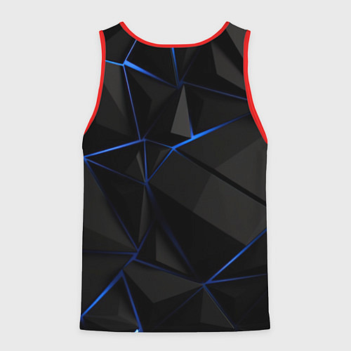 Мужская майка без рукавов Black blue style / 3D-Красный – фото 2