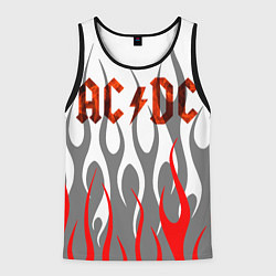 Майка-безрукавка мужская Acdc пламя, цвет: 3D-черный