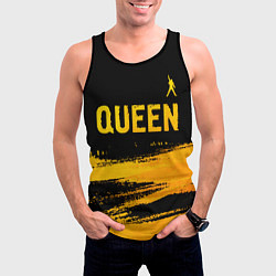 Майка-безрукавка мужская Queen - gold gradient: символ сверху, цвет: 3D-черный — фото 2