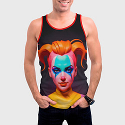 Майка-безрукавка мужская Девушка клоун с жёлтыми волосами, цвет: 3D-красный — фото 2