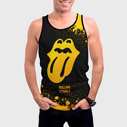 Майка-безрукавка мужская Rolling Stones - gold gradient, цвет: 3D-черный — фото 2