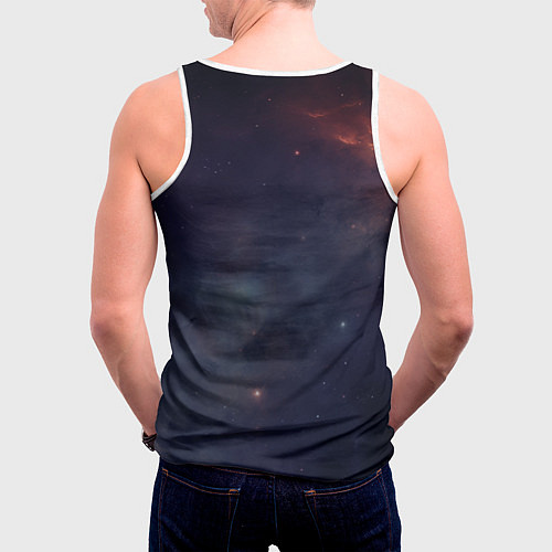 Мужская майка без рукавов Звездный скакун / 3D-Белый – фото 4